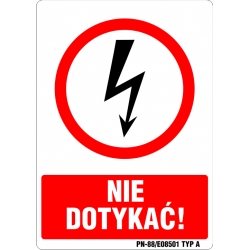 Znak elektryczny - Nie dotykać